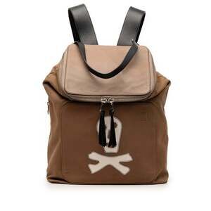 Loewe Goya Skull Backpack Daypack Beige Canvas Leather Men's LOEWE